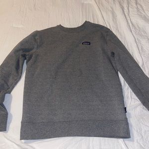 Gray Patagonia crew neck sweater